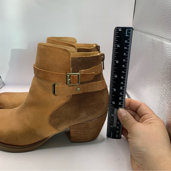 Kork-Ease Korks Rohit Buckle Strap Ankle Boots SZ 8M Brown Leather Cowgirl - Picture 2 of 9